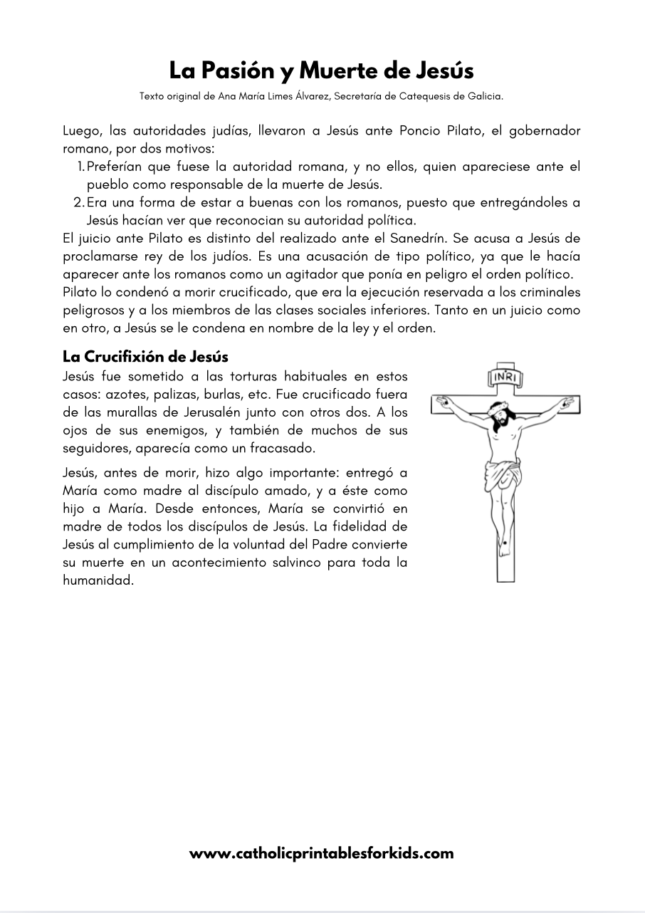 La Pasión y Muerte de Jesús explicada para niños + Versión PDF Gratis ...