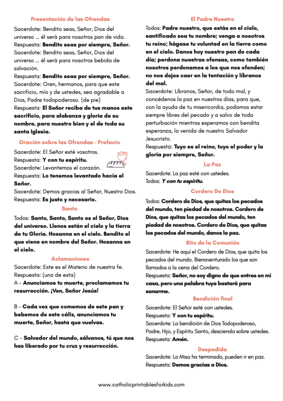 Oraciones y Respuestas de la Misa PDF GRATIS